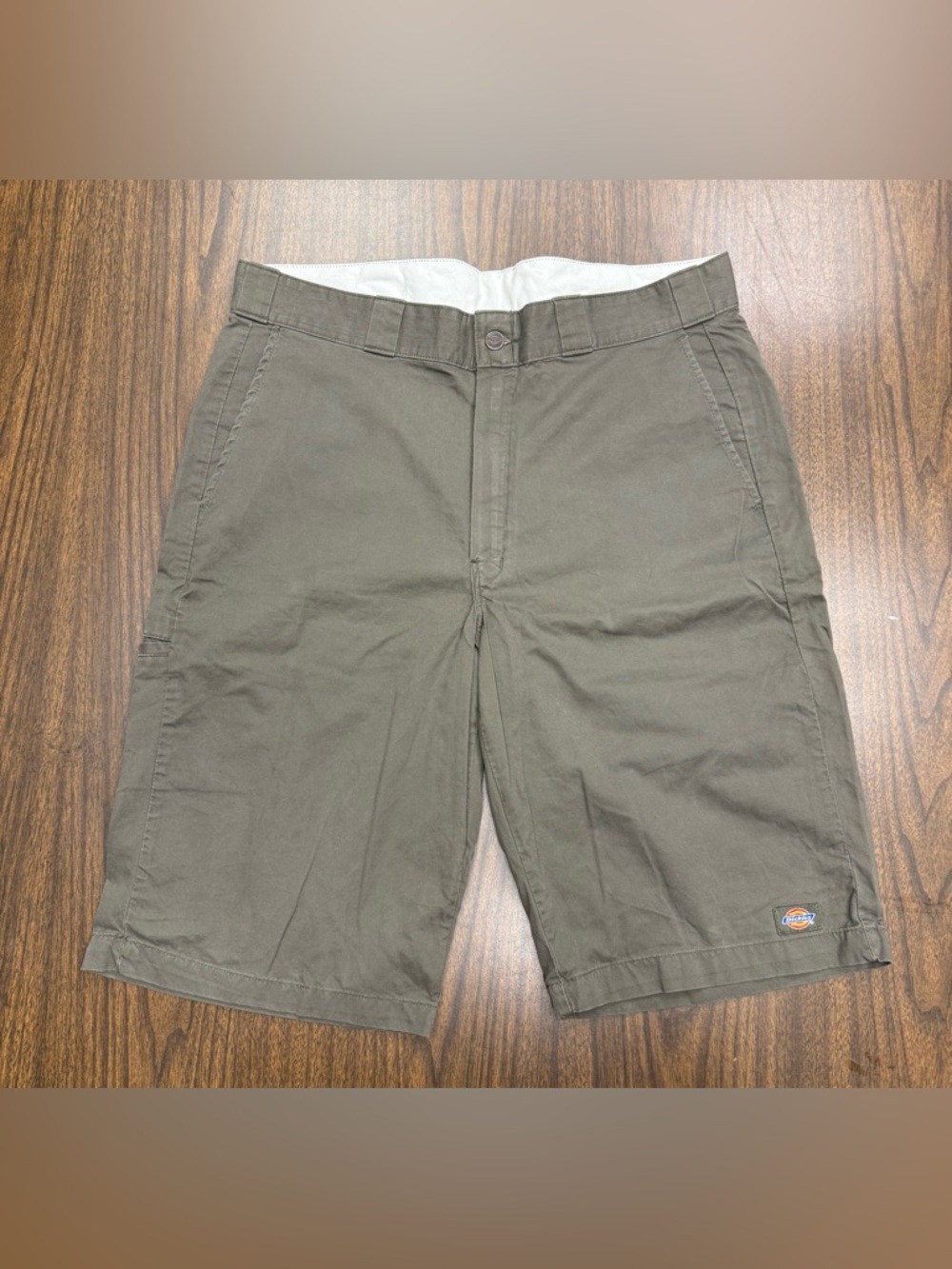 Dickies Olive Green Workwear Chino Shorts Size 36